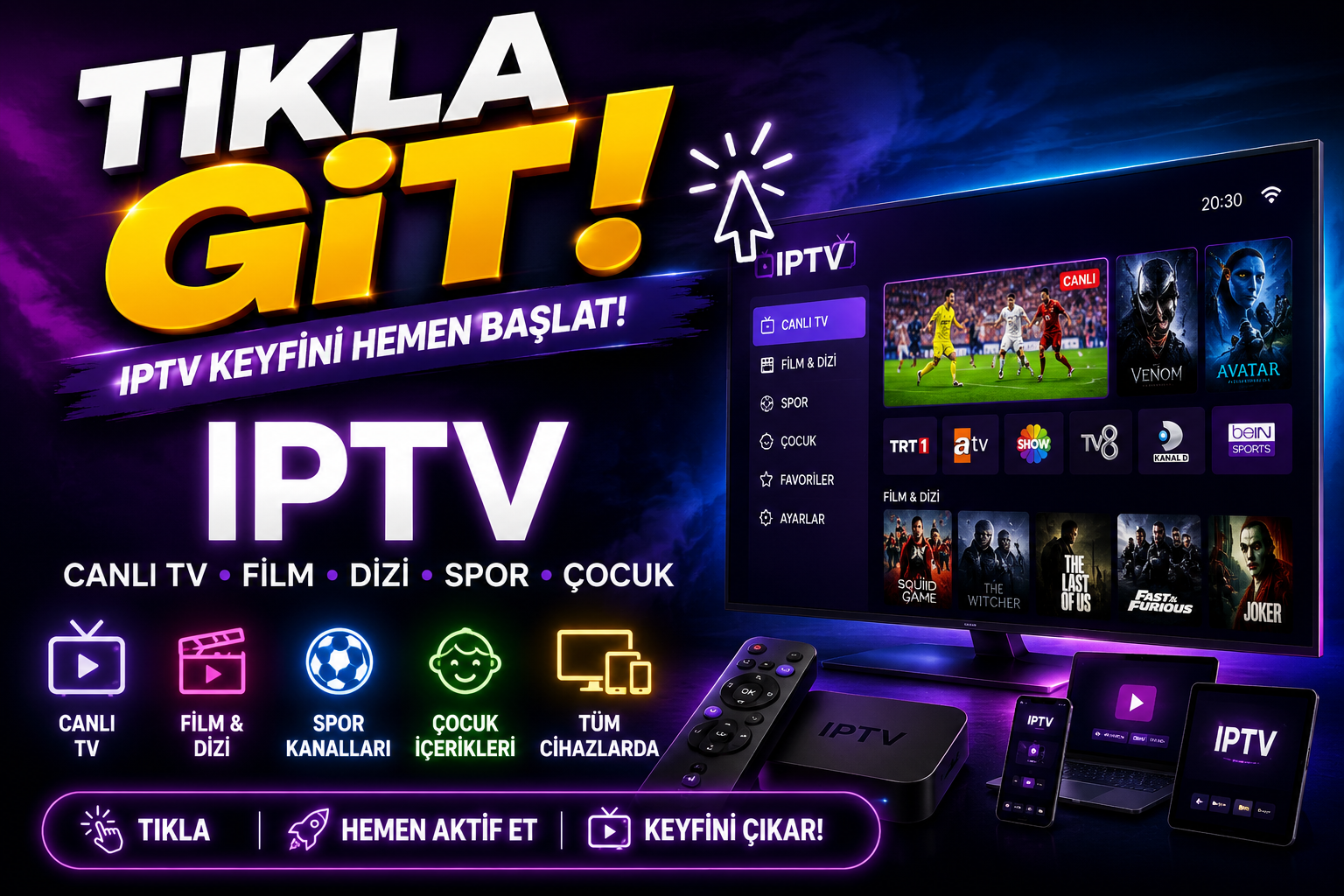NovaTVV IPTV arayüzü